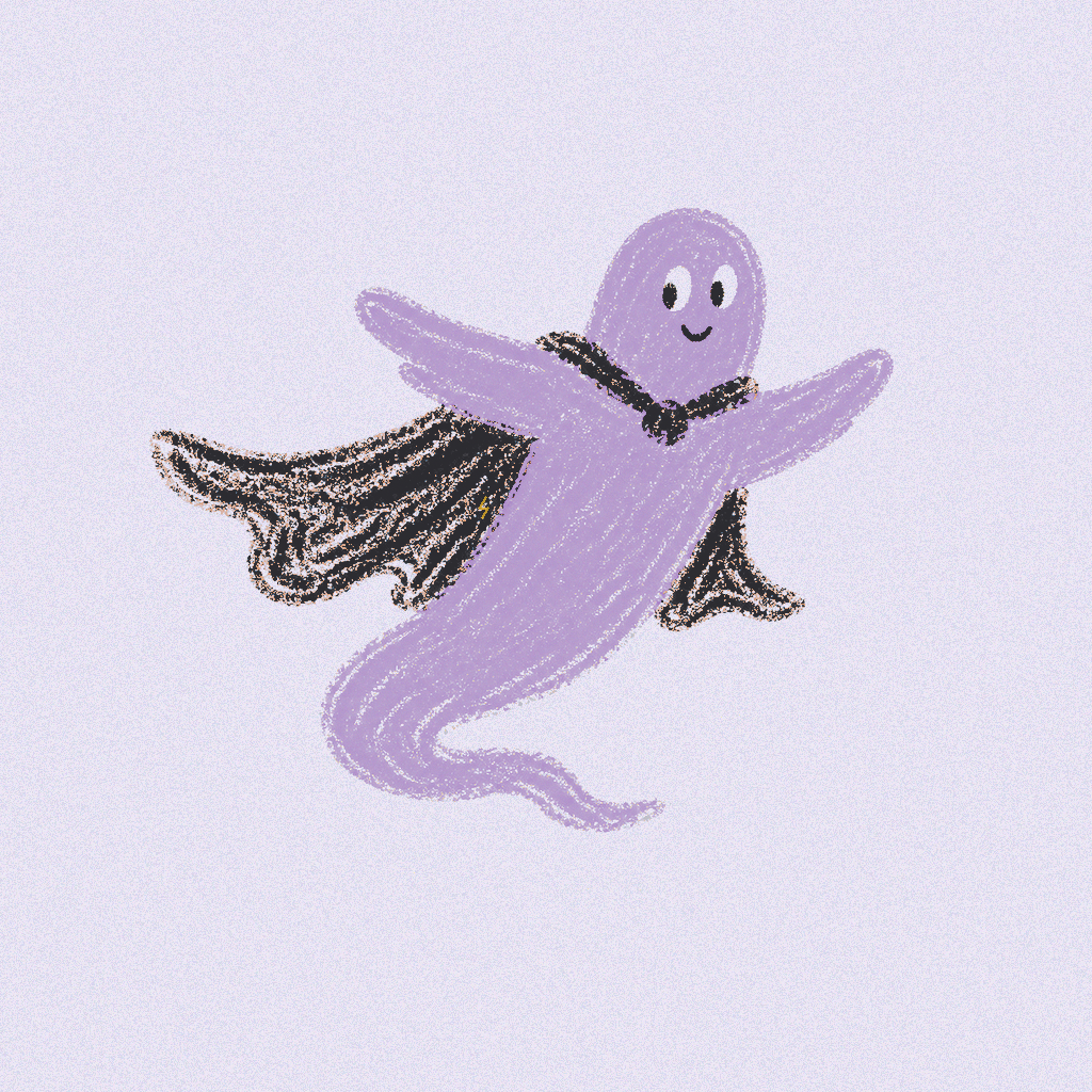Ghost Buddy crayon artwork
